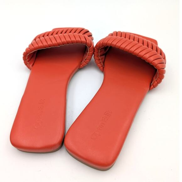 Open Edit Linx Slide Sandal Women's Woven Vamp Strap Orange Size US6M - Picture 5 of 9